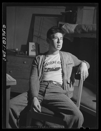 Untitled photo, possibly related to: Madison, Wisconsin. Farm short course school at the University of Wisconsin. Lawrence A. Soulier, who studied for several years in the Flandreau Indian Vocational School in South Dakota, has a French father and a Chippewa Indian mother. The family lives in a wood