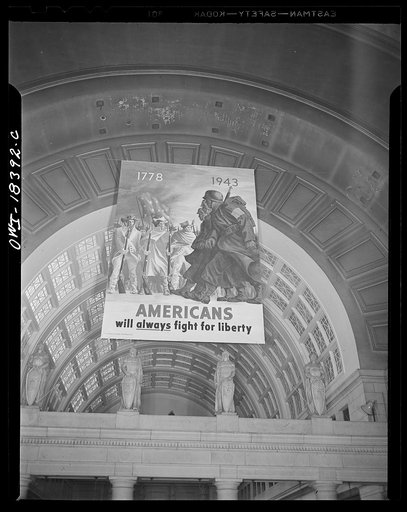 Washington, D.C. Office of War Information (OWI) poster displayed in the Union Station