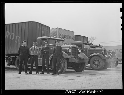 Baltimore, Maryland.  Associated Transport Company trucking terminal. Drivers