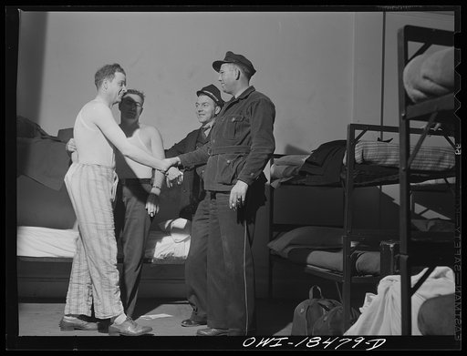 Baltimore, Maryland. Associated Transport Company trucking terminal. Drivers at their sleeping quarters