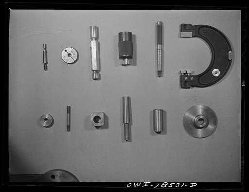 Untitled photo, possibly related to: New York, New York. Precision instruments and parts used in the classes in industrial training for war work offered to women by the New York University under United States government sponsorship