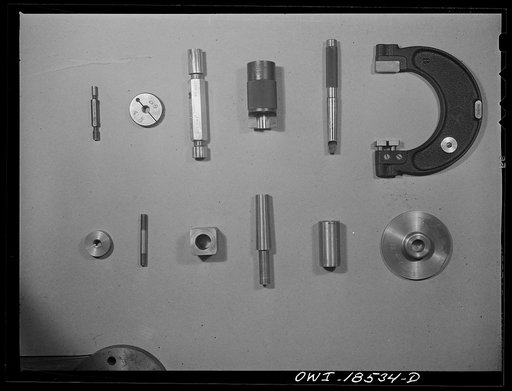 New York, New York. Precision instruments and parts used in the classes in industrial training for war work offered to women by the New York University under United States government sponsorship