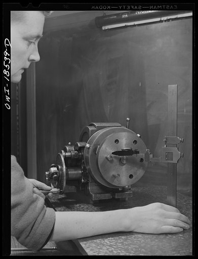 New York, New York. Class in the use of precision instruments, part of the government-sponsored industrial training program at New York University. Most of the students are women