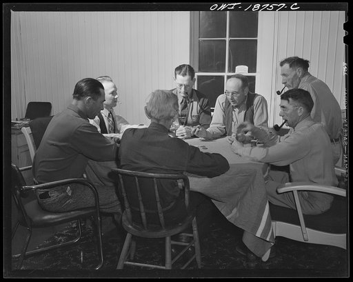 Moreno Valley, Colfax County, New Mexico. A poker party at George Turner's ranch