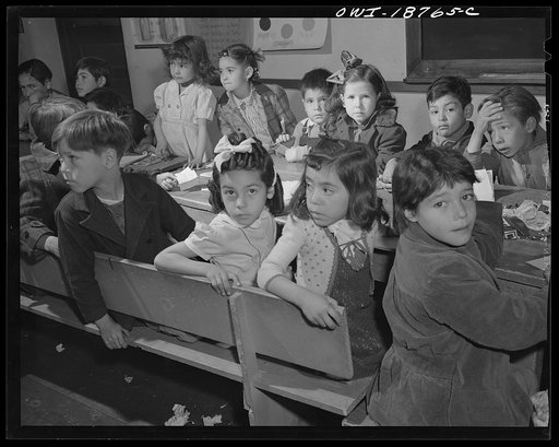 Untitled photo, possibly related to: Questa, New Mexico. Grade school