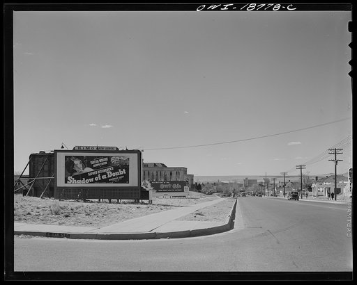 Albuquerque, New Mexico. Looking west down Central Avenue into the business district