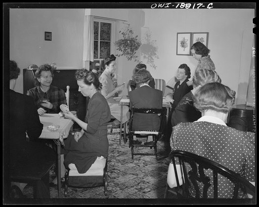 Untitled photo, possibly related to: Moreno Valley, Colfax County, New Mexico. Bridge and poker party held in the ranch of George Turner, a cattleman