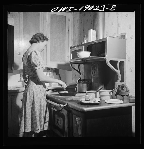 Moreno Valley, Colfax County, New Mexico. William Heck's wife getting supper