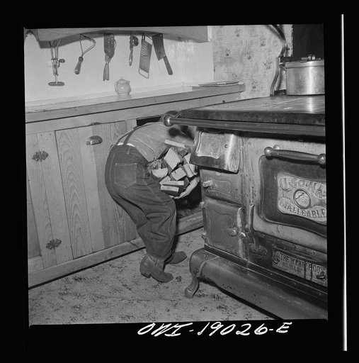 Untitled photo, possibly related to: Moreno Valley, Colfax County, New Mexico. William Heck's son doing his ranch chores