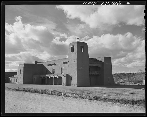 Santa Fe, New Mexico. Catholic church, built in the last few years in the old colonial style