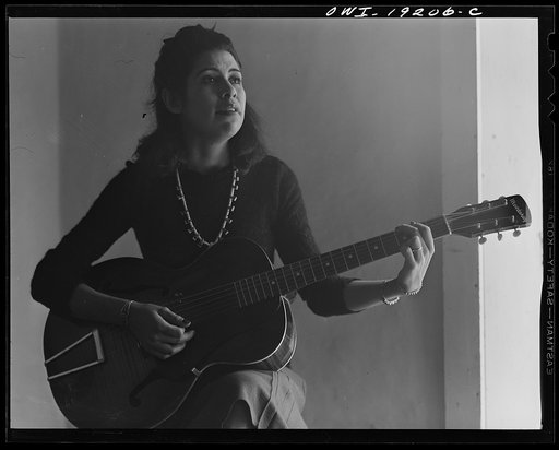 Untitled photo, possibly related to: Albuquerque, New Mexico. Spanish-American folk singer