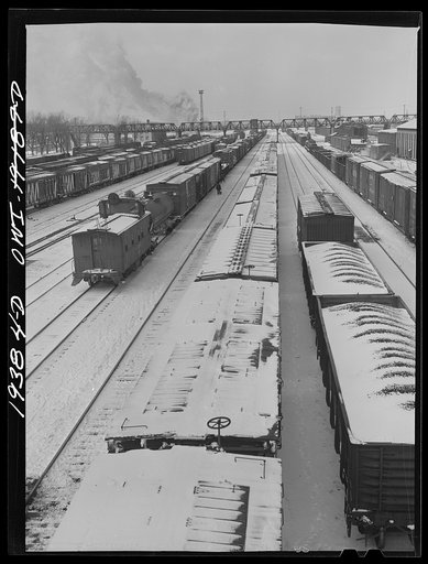 Railroad yard on route of Atchison, Topeka and Santa Fe Railroad