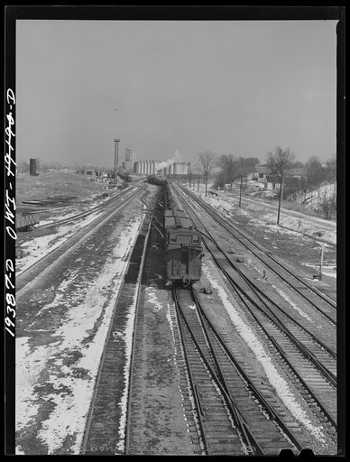 An Atchison, Topeka and Santa Fe Railroad train arriving from the west