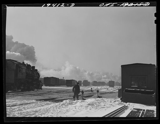 Chicago, Illinois. Switching cars in a yard