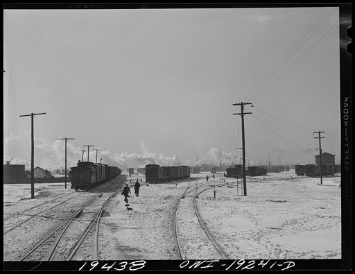 Untitled photo, possibly related to: Chicago, Illinois. Switchmen at work in a yard