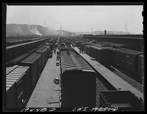 Loading platform at a freight depot