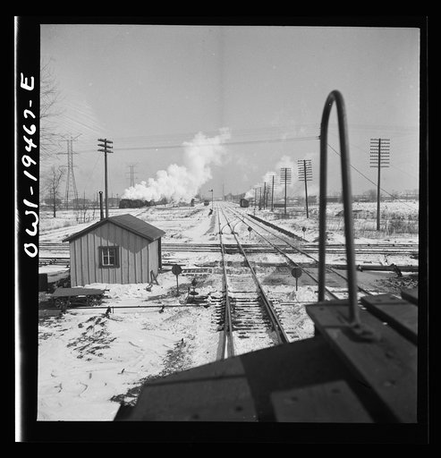 McCook, Illinois. The Atchison, Topeka, and Santa Fe Railroad between Chicago and Chillicothe, Illinois crossing the tracks of the Indiana Harbor Belt Railroad