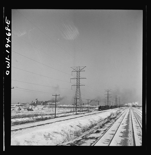 Untitled photo, possibly related to: McCook, Illinois. The Atchison, Topeka, and Santa Fe Railroad between Chicago and Chillicothe, Illinois crossing the tracks of the Indiana Harbor Belt Railroad