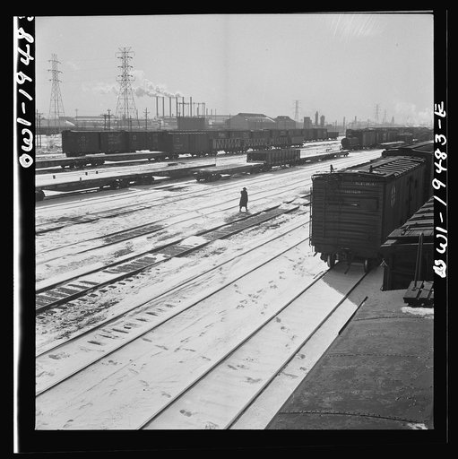 Joliet, Illinois. The Atchison, Topeka, and Santa Fe Railroad yard