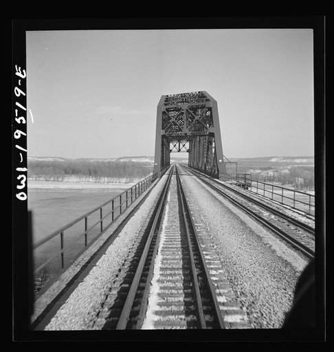 Chillicothe, Illinois. Crossing the Illinois River along the Atchison, Topeka and Santa Fe Railroad, between Chicago and Chillicothe, Illinois