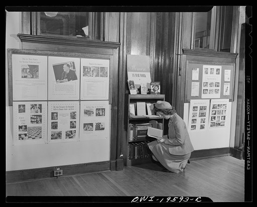 Untitled photo, possibly related to: Washington, D.C. Exhibition, Women in war work, held at the public library