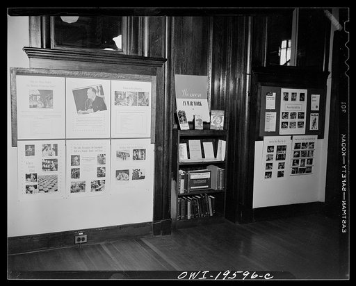 Untitled photo, possibly related to: Washington, D.C. Exhibition, Women in war work, held at the public library