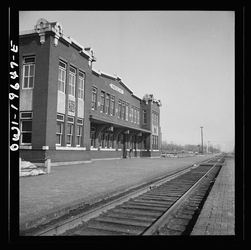 Marceline, Missouri. The Atchison, Topeka, and Santa Fe Railroad depot and office building