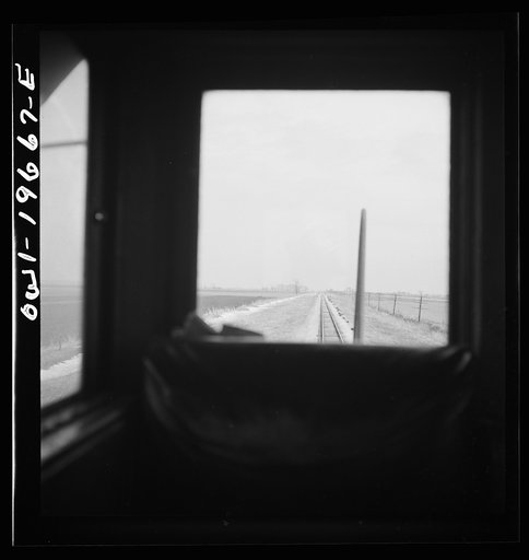 Untitled photo, possibly related to: Floyd, Missouri. Farmland along the Atchison, Topeka, and Santa Fe Railroad between Marceline, Missouri and Argentine, Kansas