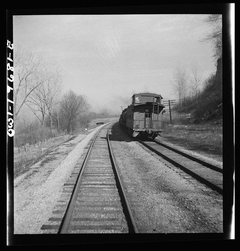 Untitled photo, possibly related to: Cement City, Missouri. Passing a cement plant along the Atchison, Topeka, and Santa Fe Railroad between Marceline, Missouri, and Argentine, Kansas
