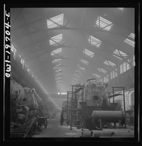 Topeka, Kansas. A general view of a part of the locomotive shops of the Atchison, Topeka, and Santa Fe Railroad