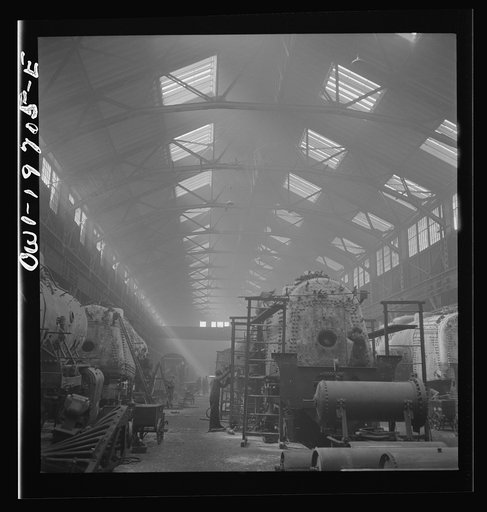 Untitled photo, possibly related to: Topeka, Kansas. A general view of a part of the locomotive shops of the Atchison, Topeka, and Santa Fe Railroad