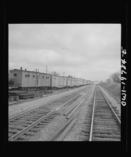 Untitled photo, possibly related to: Craig, Kansas. Track crossover. For twelve and one half miles west of Argentine, the track reversal system is used