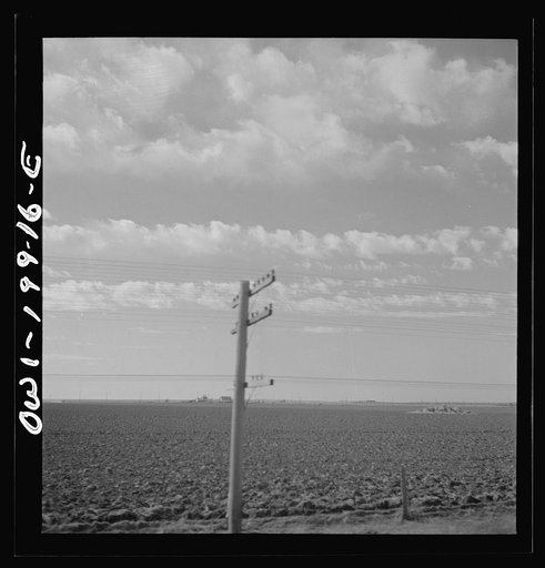 Untitled photo, possibly related to: Tangier, Oklahoma. Scrub lands along the Atchison, Topeka, and Santa Fe Railroad