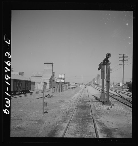 Pampa, Texas. Going through a town on the Atchison, Topeka, and Santa Fe Railroad