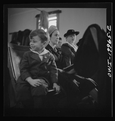 Untitled photo, possibly related to: Washington, D.C. Members of the congregation during the sermon at the First Wesleyan Methodist Church