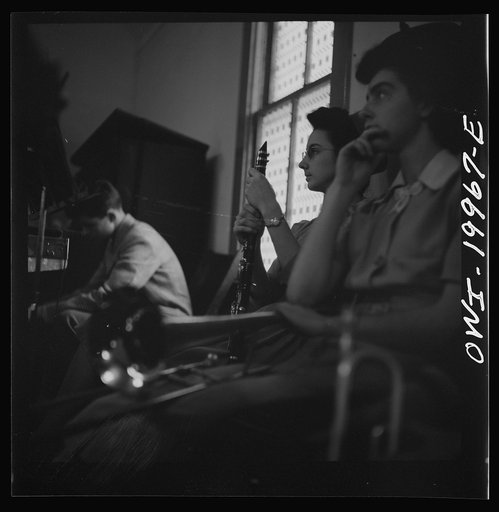 Washington, D.C. Members of the church orchestra listening to the sermon at the First Wesleyan Methodist Church