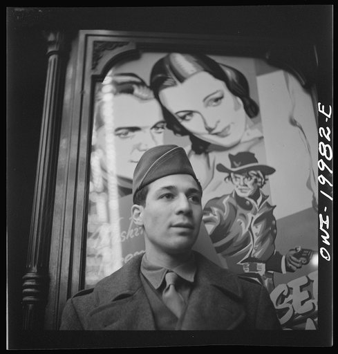 Washington, D.C. Soldier in front of the Capitol theatre
