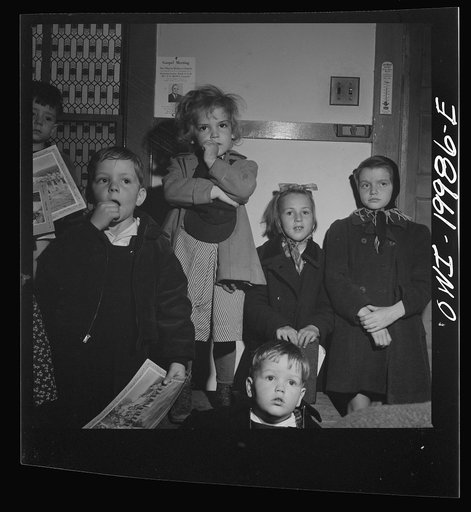 Washington, D.C. Sunday school children and teacher listening to the services at the First Wesleyan Methodist Church