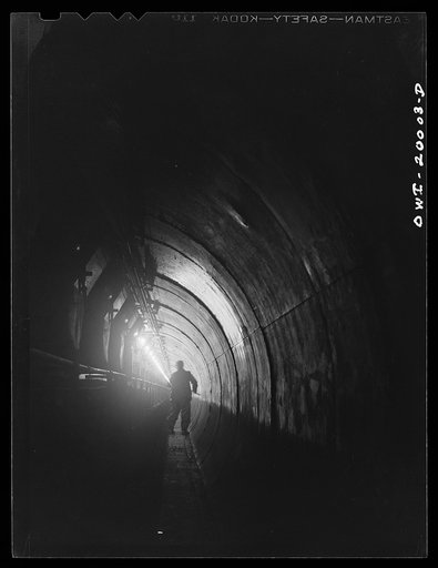 Milwaukee Western Fuel Company, Milwaukee, Wisconsin. The tunnel at the Seventeenth Street docks of the Milwaukee Western Fuel Company. This is an underground tunnel that runs underneath the coal piles along the entire length of the Seventeenth Street dock. It is nine feet high and is in two section