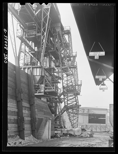 Milwaukee Western Fuel Company. Milwaukee, Wisconsin. The car loading end of one of the bridges at the Seventeenth Street dock of the Milwaukee Western Fuel Company