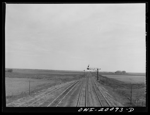 A railroad siding on the Atchison, Topeka and Santa Fe Railroad enroute to Canadian, Texas