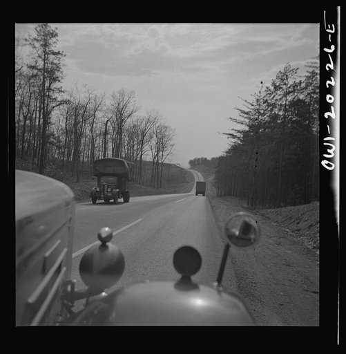 Untitled photo, possibly related to: Trucks on U.S. Highway 29 near Charlottesville, Virginia