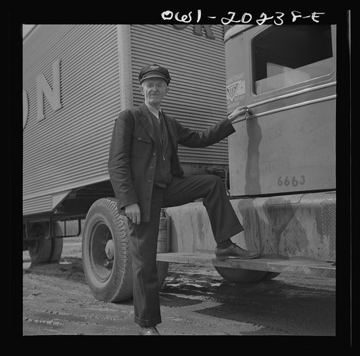 Untitled photo, possibly related to: Baltimore, Maryland. Pop Ward, one of the oldest drivers working for the Associated Transport Company