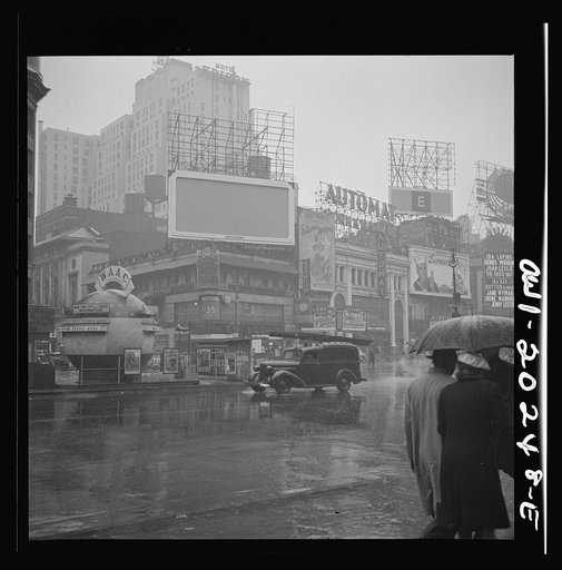 Untitled photo, possibly related to: New York, New York. Times Square on a rainy day