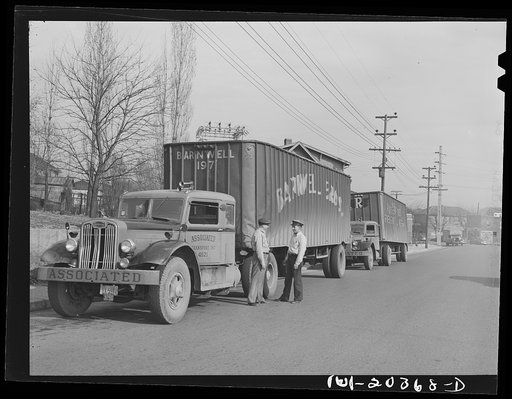 Sam Bens and Noah Booher stopping for a talk along U.S. Highway 11 near Roanoke, Virginia