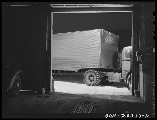 Boone, North Carolina. Jim Fletcher's truck stopping for gas on his overnight run, between Bristol, Tennessee and Winston-Salem, North Carolina