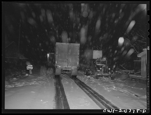 Untitled photo, possibly related to: Truck crossing the Blue Ridge Mountains in Tennessee during a snow storm