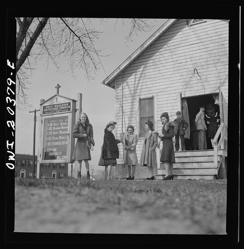 Washington, D.C. People leaving the Firt Wesleyan Methodist church after services