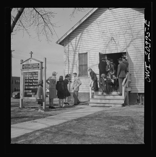 Washington, D.C. People leaving the First Wesleyan Methodist church after the services
