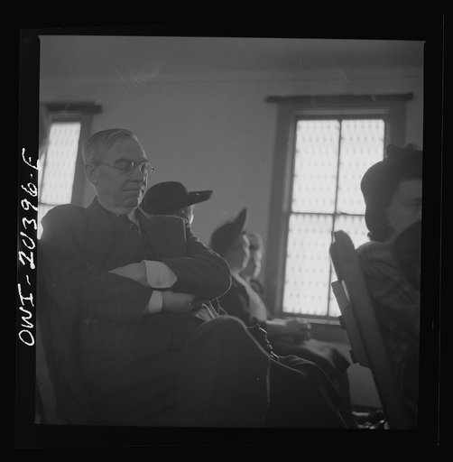 Untitled photo, possibly related to: Washington, D.C. Members of the congregation during services at the First Wesleyan Methodist church